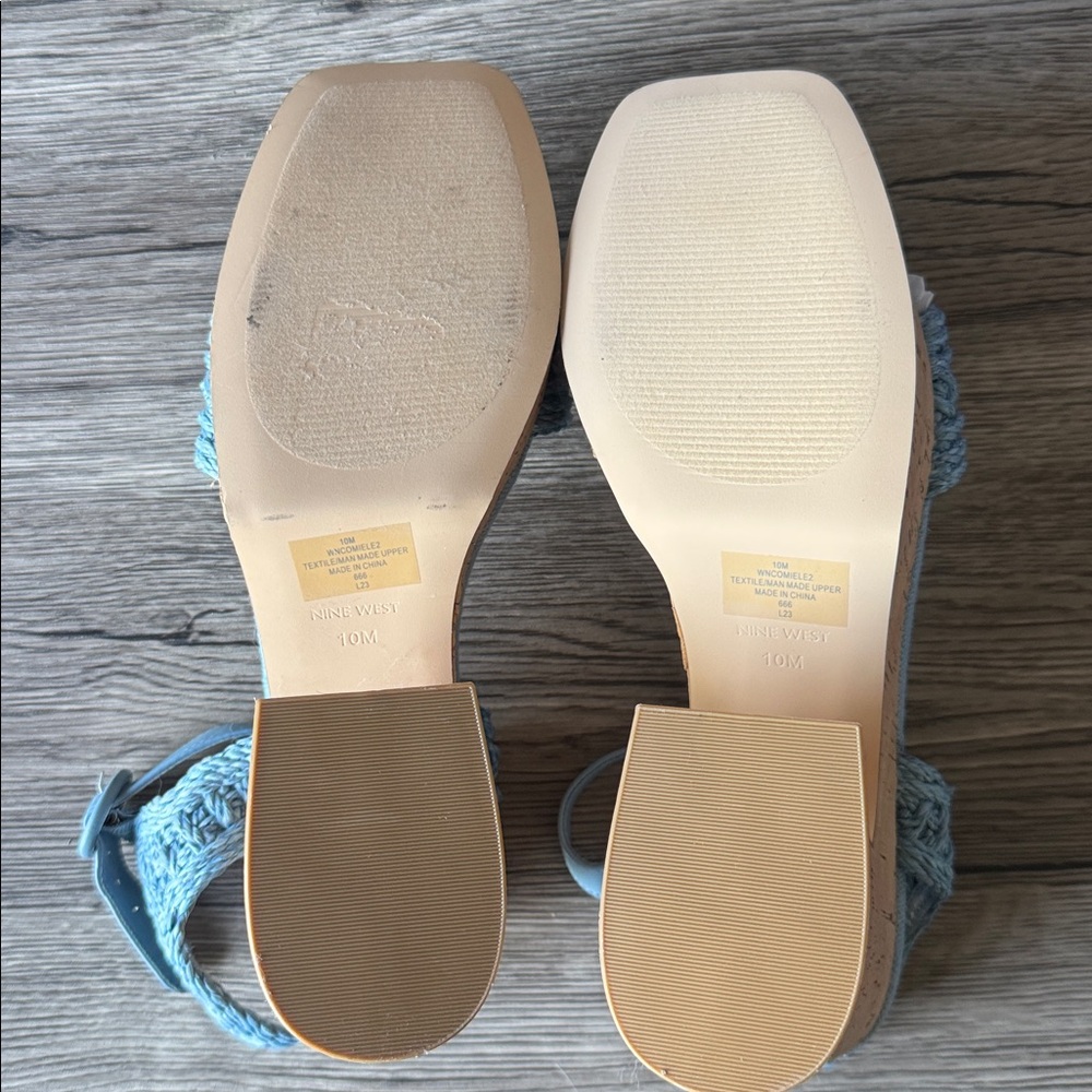 Nine West Sky Blue Braided Sandals - Picture 3 of 3